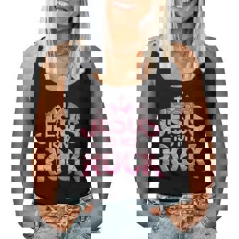 Jesus Is My Rock Pink Religious Christian Biblical Women Tank Top - Monsterry