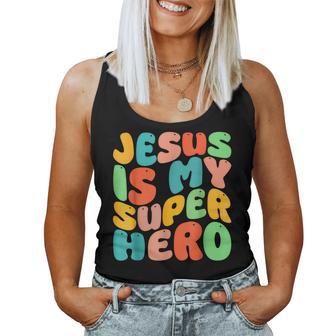 Jesus Is My Superhero Christian Religious Women Tank Top - Monsterry