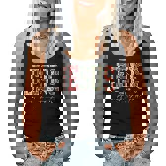 Jesus The Way The Truth The Life Christmas Christian Cross Women Tank Top - Monsterry