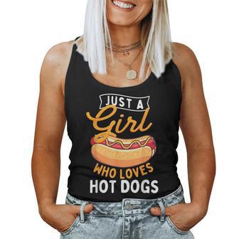 Just A Girl Who Loves Hot Dogs Hot Dog Lover Fast Food Women Tank Top | Mazezy