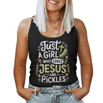 Just A Girl Who Loves Jesus And Pickles Women Tank Top | Seseable UK