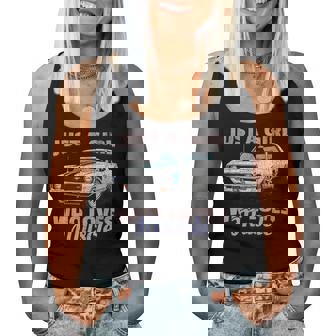 Just A Girl Who Loves Muscle Cars Retro American Muscle Car Women Tank Top - Monsterry