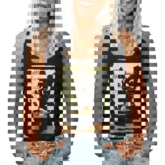 Kawaii Cat Eating Ramen Noodles Anime Girls Ns Women Tank Top | Seseable FR