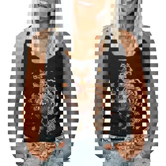 Leopard Turkey Drinking Coffee Thanksgiving Turkey Day Women Tank Top | Seseable CA