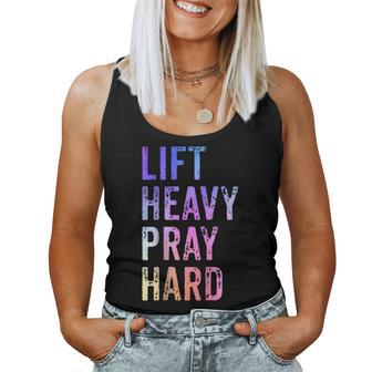 Lift Heavy Pray Hard Christian Gym Fitness Workout Women Tank Top - Thegiftio UK
