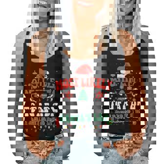 Most Likely To Fart On Santa's Lap Matching Family Christmas Women Tank Top - Thegiftio