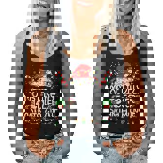 Most Likely To Offer Santa Wine Family Reunion Christmas Women Tank Top | Mazezy