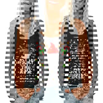 Most Likely To Be Santa Christmas Pjs Pajamas Xmas Women Women Tank Top - Thegiftio