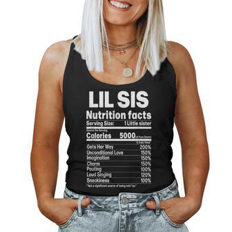Little Sister Sibling Humor Lil Sis Nutrition Facts Women Tank Top - Thegiftio UK