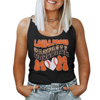 Loud Proud Baseball Mom Orange Team Leopard Baseball Mom Women Tank Top - Thegiftio UK