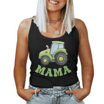 Mama Of Birthday Boy Tractor Farm Theme Trucks Family Party Women Tank Top | Mazezy