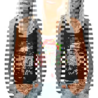 Mama Claus Christmas Lights Pajama Family Matching Women Tank Top - Thegiftio