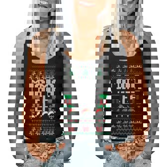 Mama Elf Family Christmas Matching Couple Ugly Sweater Women Tank Top | Seseable CA