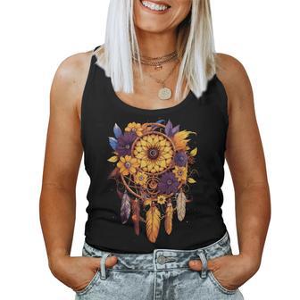 Mandala Sunflower Dream Catcher Women Tank Top - Thegiftio UK