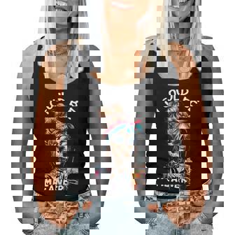 I Could Be Meaner Skeleton Messy Bun Drinking Coffee Women Tank Top | Seseable UK