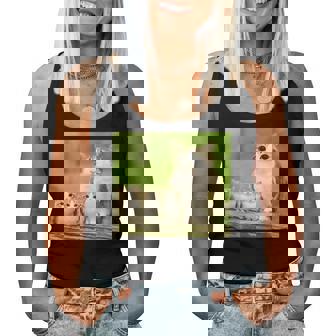 Meowl Mom With Babies Meolws Cat Owl Cute Brainrot Women Tank Top - Monsterry