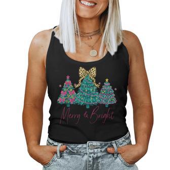 Merry And Bright Christmas Tree Xmas Squad For Girls Women Tank Top - Monsterry