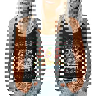 Merry Chickmas Ugly Sweater Chicken Lovers Christmas Outfit Women Tank Top | Seseable CA