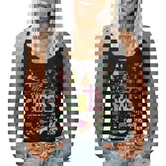 Merry Christ Mas Boho Floral Religious Christian Jesus Xmas Women Tank Top | Seseable CA