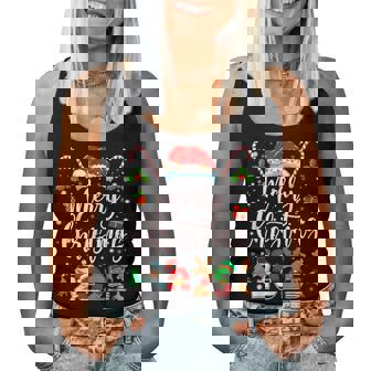 Merry Christmas 2025 Family Matching Pajamas Xmas Women Women Tank Top | Mazezy