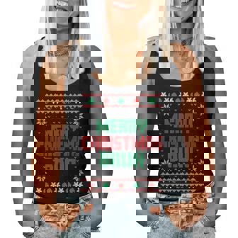 Merry Christmas Bruh Ugly Christmas Santa Women Women Tank Top | Seseable CA