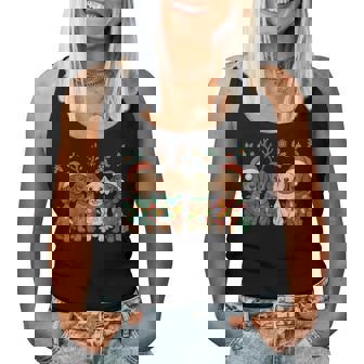 Merry Christmas Dachshund Dog Sweater Xmas Dog Mom Women Tank Top - Thegiftio