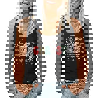 Merry Christmas Xmas Christian Jesus Holiday Family Pajamas Women Tank Top | Seseable CA