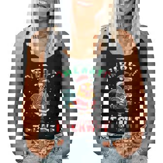 Merry F Caw F Christmas Chicken Santa Holiday Costume Women Tank Top - Monsterry