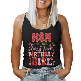 Mom Of The Berry Sweet Birthday Girl Strawberry Bday Party Women Tank Top - Thegiftio