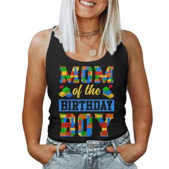 Mom Of The Birthday Boy Building Block Bday Party Women Tank Top | Mazezy