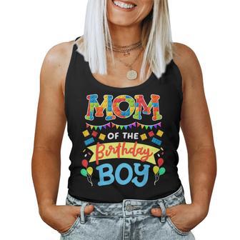 Mom Of The Birthday Boy Building Blocks Bricks Family Women Women Tank Top - Thegiftio UK