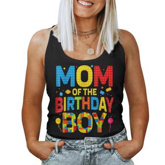 Mom Of The Birthday Boy Birthday Building Block Women Tank Top - Thegiftio