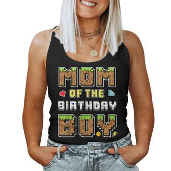 Mom Of The Birthday Boy Gamer Pixel Birthday Party Matching Women Tank Top | Mazezy