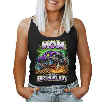 Mom Of The Birthday Boy Monster Truck Birthday Novelty Women Tank Top - Thegiftio UK