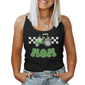 Mom Of The Birthday Boy Tractors Farm Trucks Family Matching Women Tank Top - Thegiftio UK