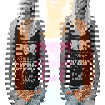 Mom Of The Birthday Girl Family Pink Coquette Bow Women Tank Top - Monsterry