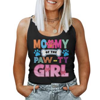 Mommy Of The Paw-Ty Girl Birthday Family Matching Party Women Tank Top | Mazezy