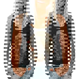 Mystic Raven Full Moon Gothic Crow Bird Floral Dark Nature Women Tank Top | Seseable UK