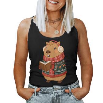 Nice Capybara In Xmas Sweater Costume For Boys And Girls Women Tank Top - Thegiftio UK