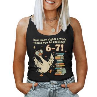 How Many Night A Week Should You Be Reading 67 Teacher Goose Women Tank Top - Thegiftio
