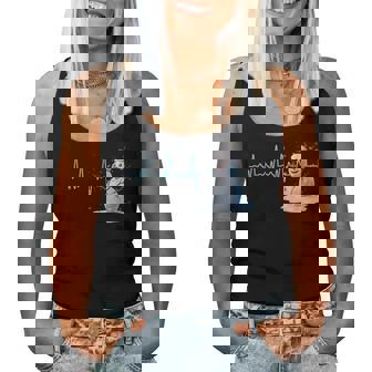 Nurse Snowman Heartbeat Pulse Medical Christmas Career Xmas Women Tank Top - Monsterry