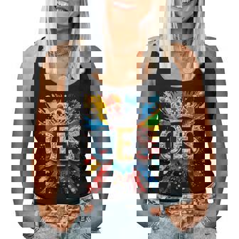 Oes Crown Queen Diamond Watercolor Drip Paint Colorful Women Tank Top - Monsterry