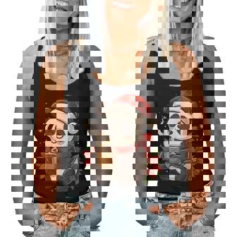 Panda Santa Holding Cute Christmas Holiday Xmas Women Tank Top | Seseable CA