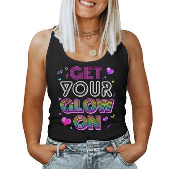 Get Your On Party 80S Group Colorful Glowing Women Women Tank Top - Seseable