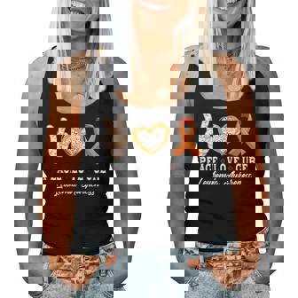 Peace Love Cure 白血病 意識啓発 男性 女性 子供 白血病 レディースタンクトップ - Kawaiitshirt