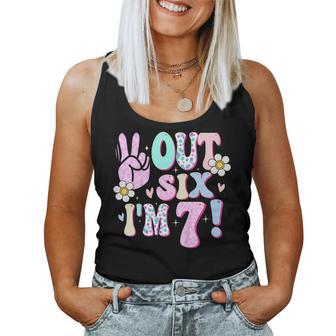 Peace Out Six I'm 7 Seven Year Old Girl 7Th Birthday Women Tank Top - Thegiftio UK