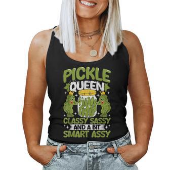 Pickle Queen Classy Sassy And A Bit Smart Assy Dill Pickle Women Tank Top | Mazezy