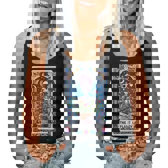 The Plant Lady Tarot Card Skeleton Mom Flowers Skull Women Tank Top - Thegiftio