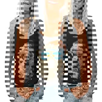 Polar Bear With Sunglasses Snow Santa Hat Christmas Animal Women Tank Top | Mazezy