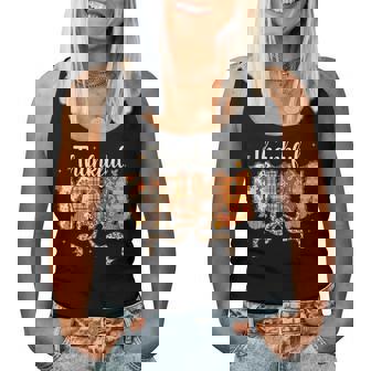 Preppy Thankful Mama Thanksgiving Mom Leopard Coquette Bow Women Tank Top | Seseable UK